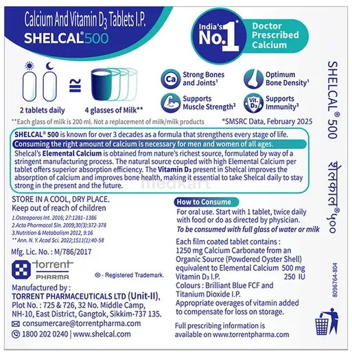 shelcal 500mg tablet 15's